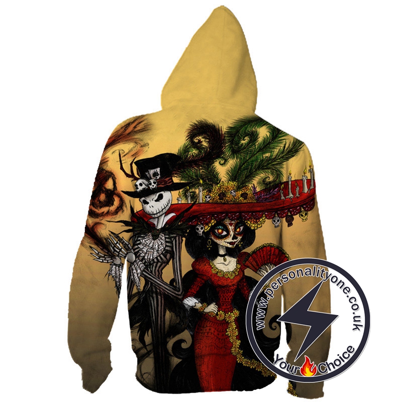 Book Of Life And Jack Skellington Zip Up Hoodie