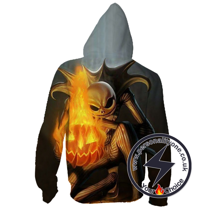 Halloween Jack Skellington The Pumpkin King Zip Up Hoodie