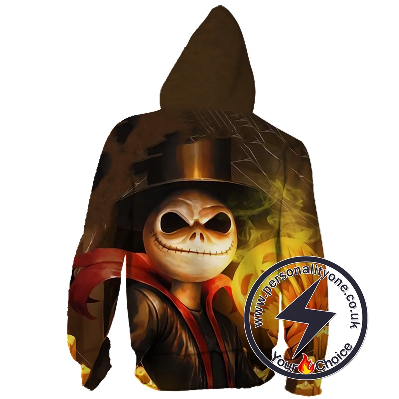 Halloween Town Jack Skellington And The Pumpkin King Zip Up Hoodie