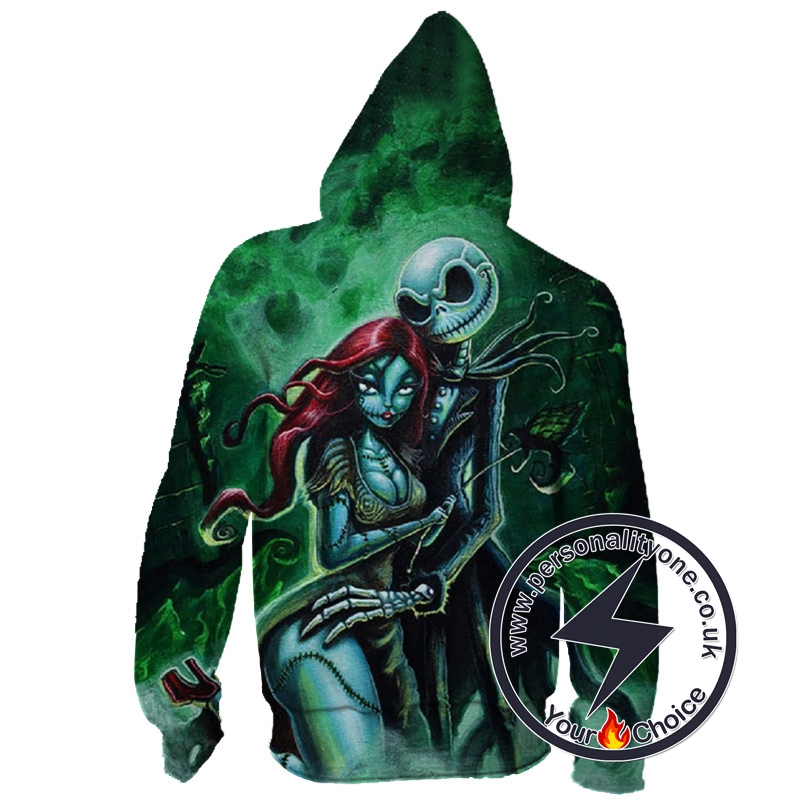 Jack And Sally The Nightmare Before Christmas Zip Up Hoodie