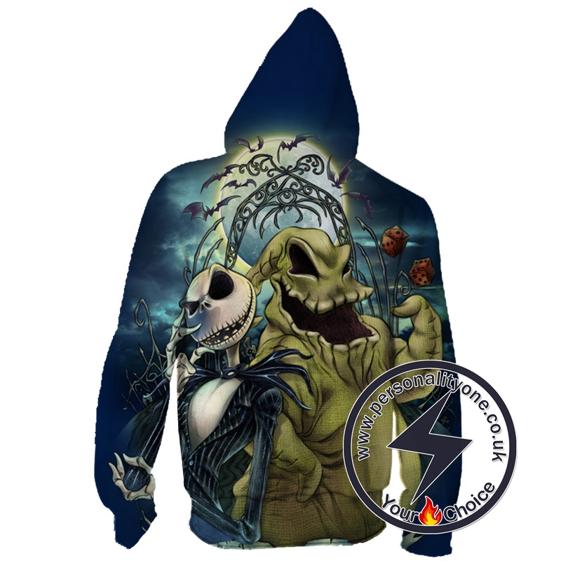 Jack Skellington And Oogie Boogie The Nightmare Before Christmas Zip Up Hoodie