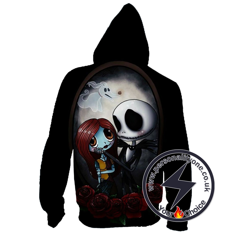 Jack Skellington And Sally Romantic The Nightmare Before Christmas Zip Up Hoodie