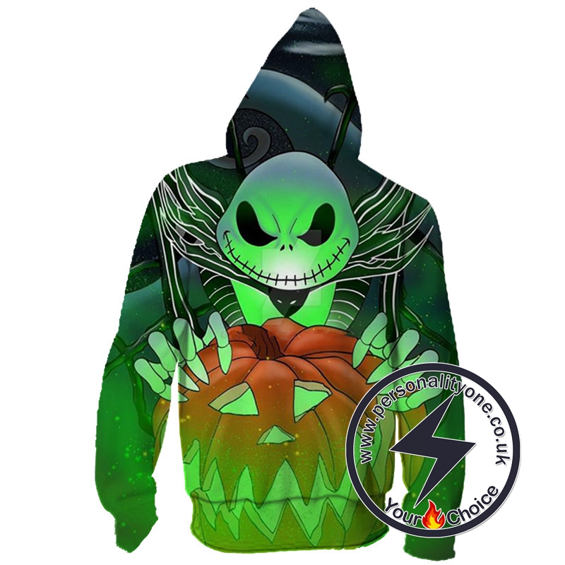 The Nightmare Before Christmas Evil Looking Jack Skellington Zip Up Hoodie