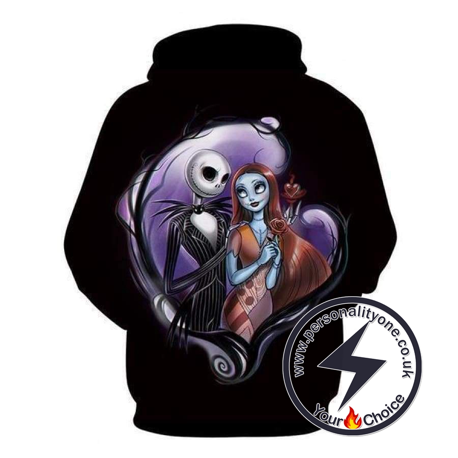 The Nightmare Before Christmas Jack And Sally Hoodie Black