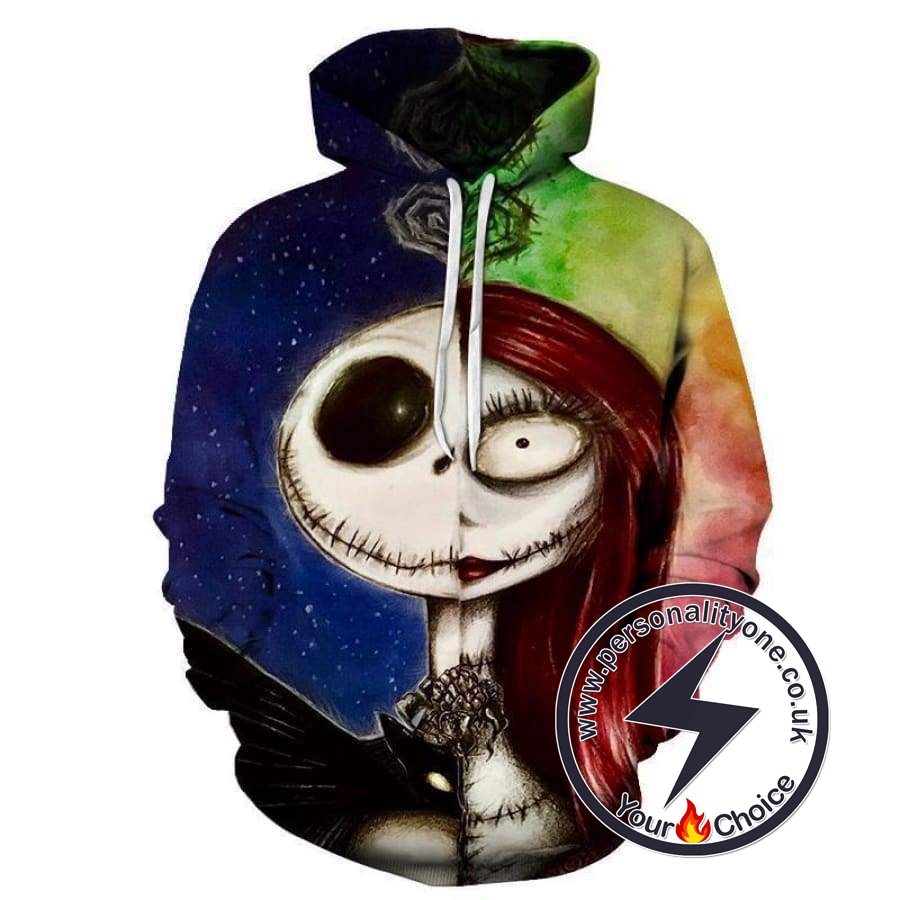 The Nightmare Before Christmas Jack And Sally Oil Paint Hoodie