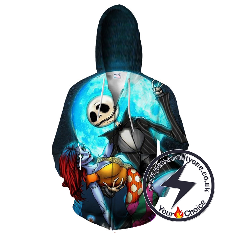 The Nightmare Before Christmas Jack And Sally Zip Up Hoodie