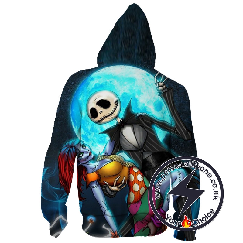 The Nightmare Before Christmas Jack And Sally Zip Up Hoodie