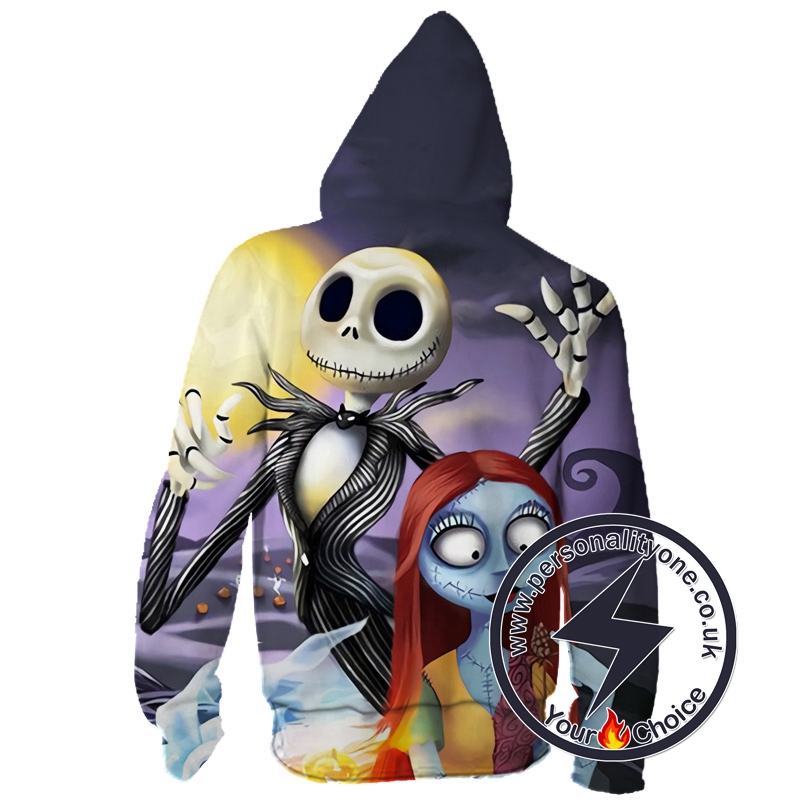 jack and sally zip up hoodie