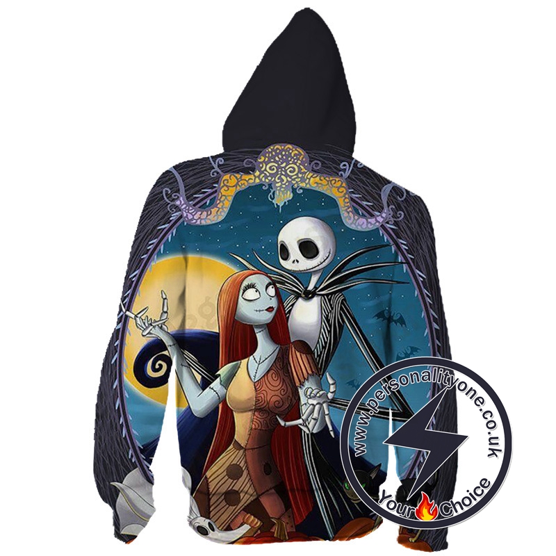 The Nightmare Before Christmas Jack Skellington And Sally Zip Up Hoodie