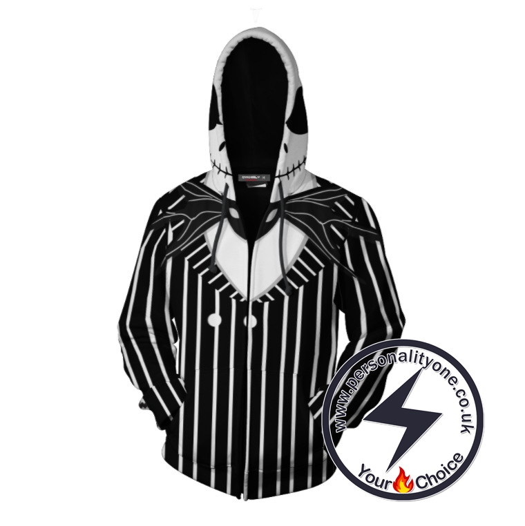 The Nightmare Before Christmas Jack Skellington Cosplay Zip Up Hoodie Jacket