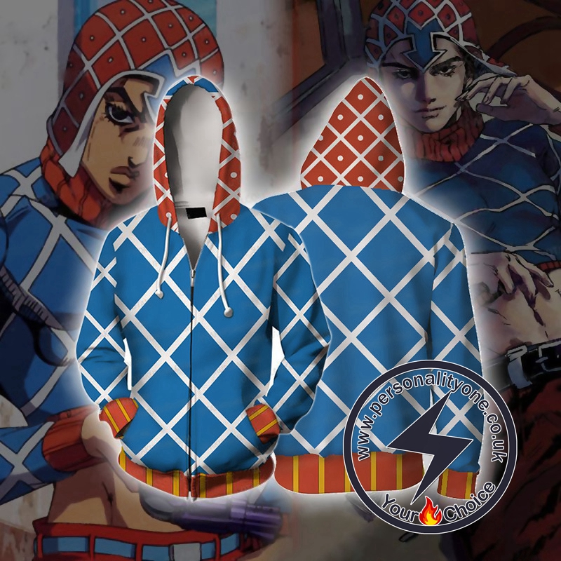 Jojo's Bizzare Adventure Golden Wind Guido Mista Cosplay Hoodie Jacket