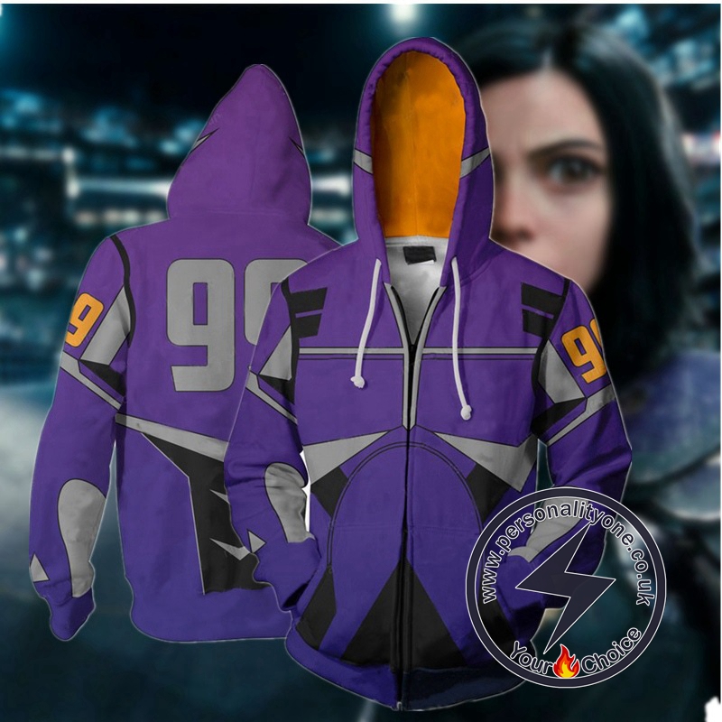 Alita:Battle Angel Alita Cosplay Zip Up Hoodie Jacket