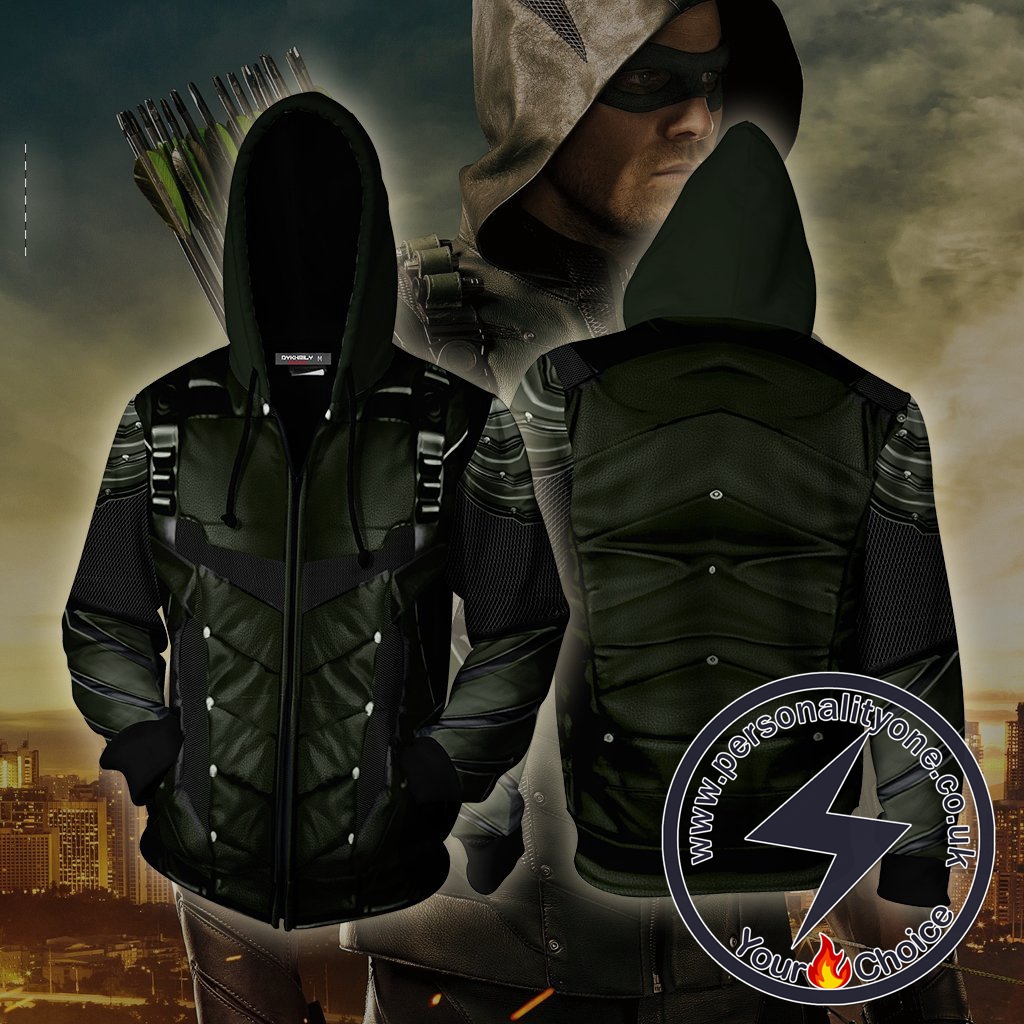 Arrow Oliver Cosplay Zip Up Hoodie Jacket