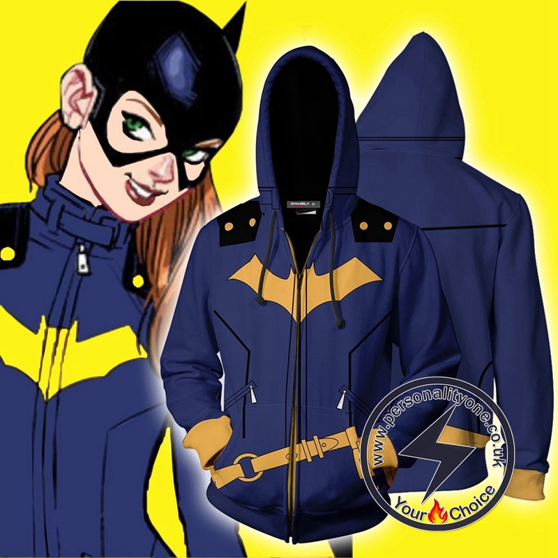 Batgirl Cosplay Zip Up Hoodie Jacket