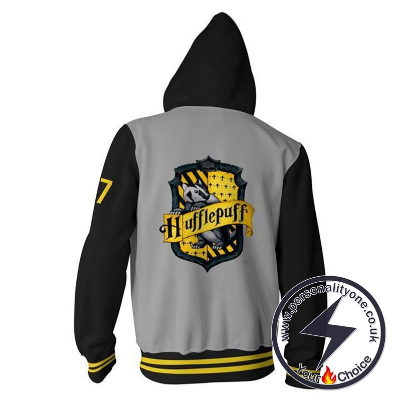 Harry Potter Hufflepuff LOGO Cosplay Zip Up Hoodie Jacket