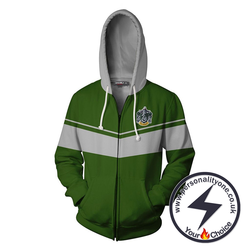 Harry Potter Slytherin Cosplay Zip Up Hoodie Jacket