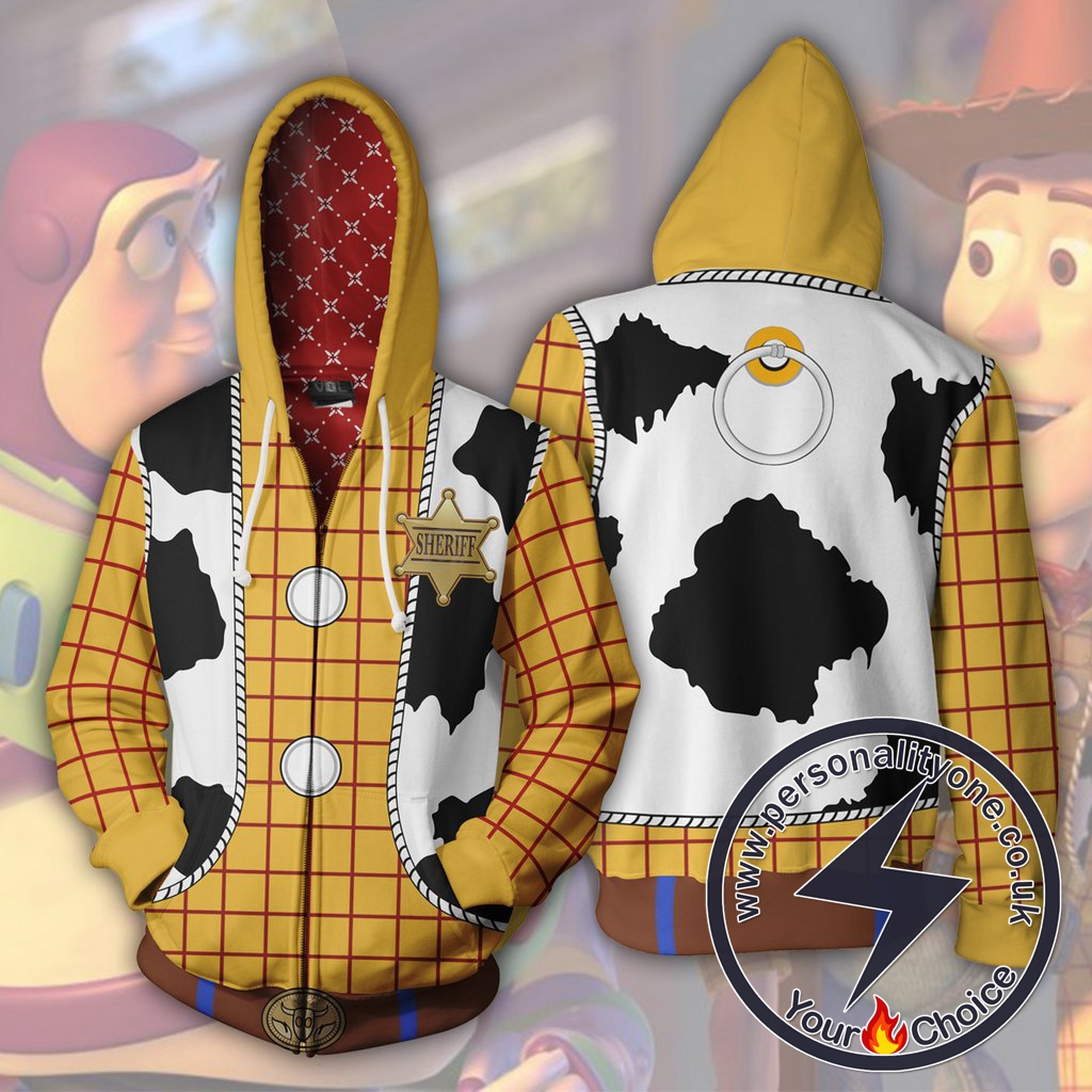 Toy Story Juguete historia Woody Cosplay traje de sudadera vaquero Woody chaqueta con cremallera Zip Up Hoodie Jacket