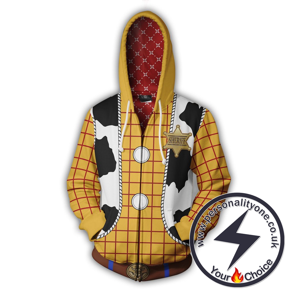 Toy Story Juguete historia Woody Cosplay traje de sudadera vaquero Woody chaqueta con cremallera Zip Up Hoodie Jacket