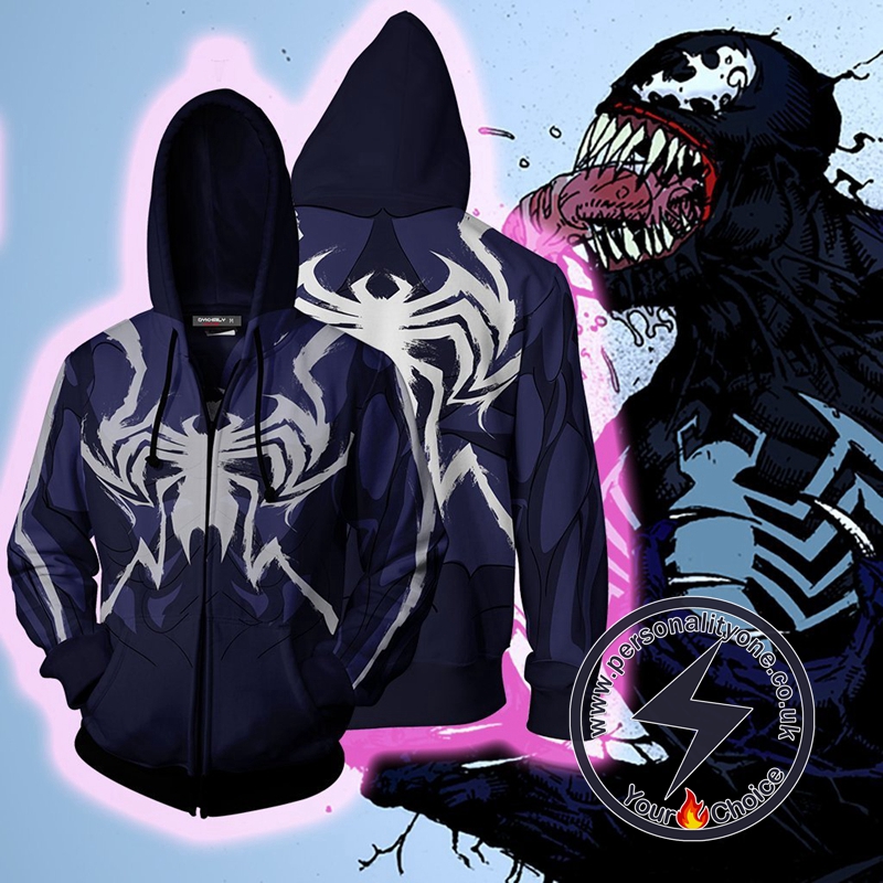 MARVEL COMICS - Venom Hero Cosplay Zip Up Hoodie Jacket