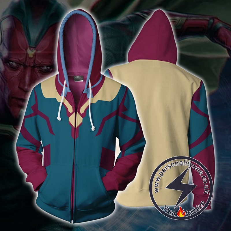 MARVEL COMICS - Vision Hero Cosplay Zip Up Hoodie Jacket