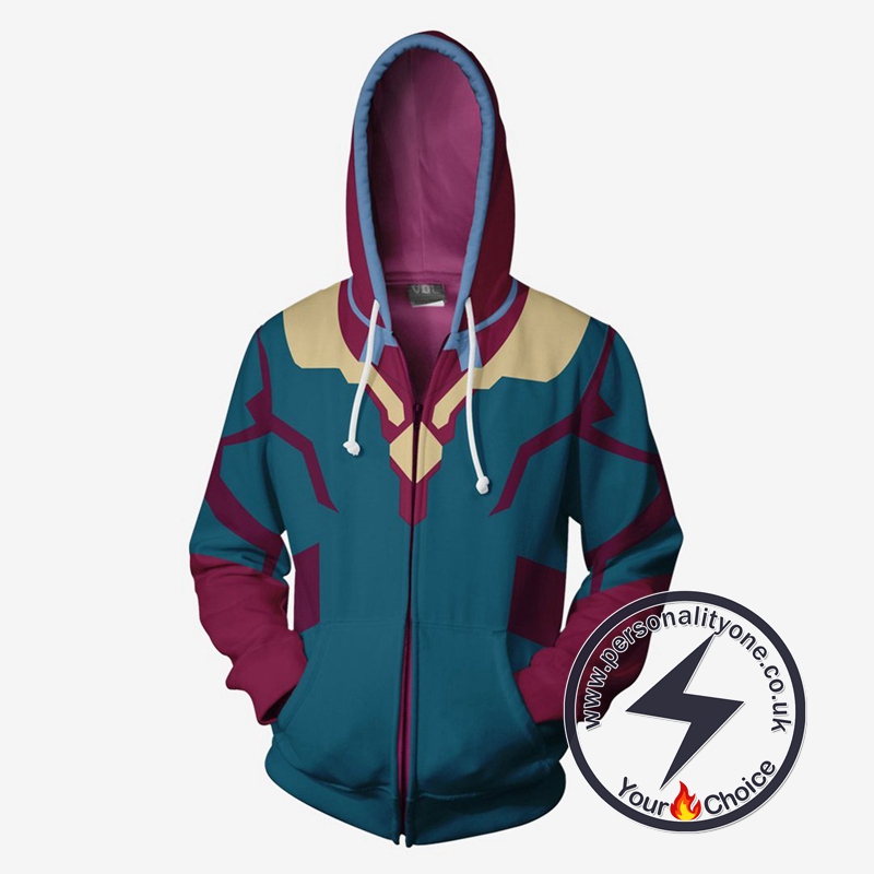 MARVEL COMICS - Vision Hero Cosplay Zip Up Hoodie Jacket