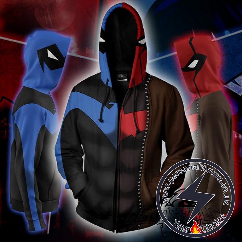 Red Hood-Nightwing Zip Hoodie