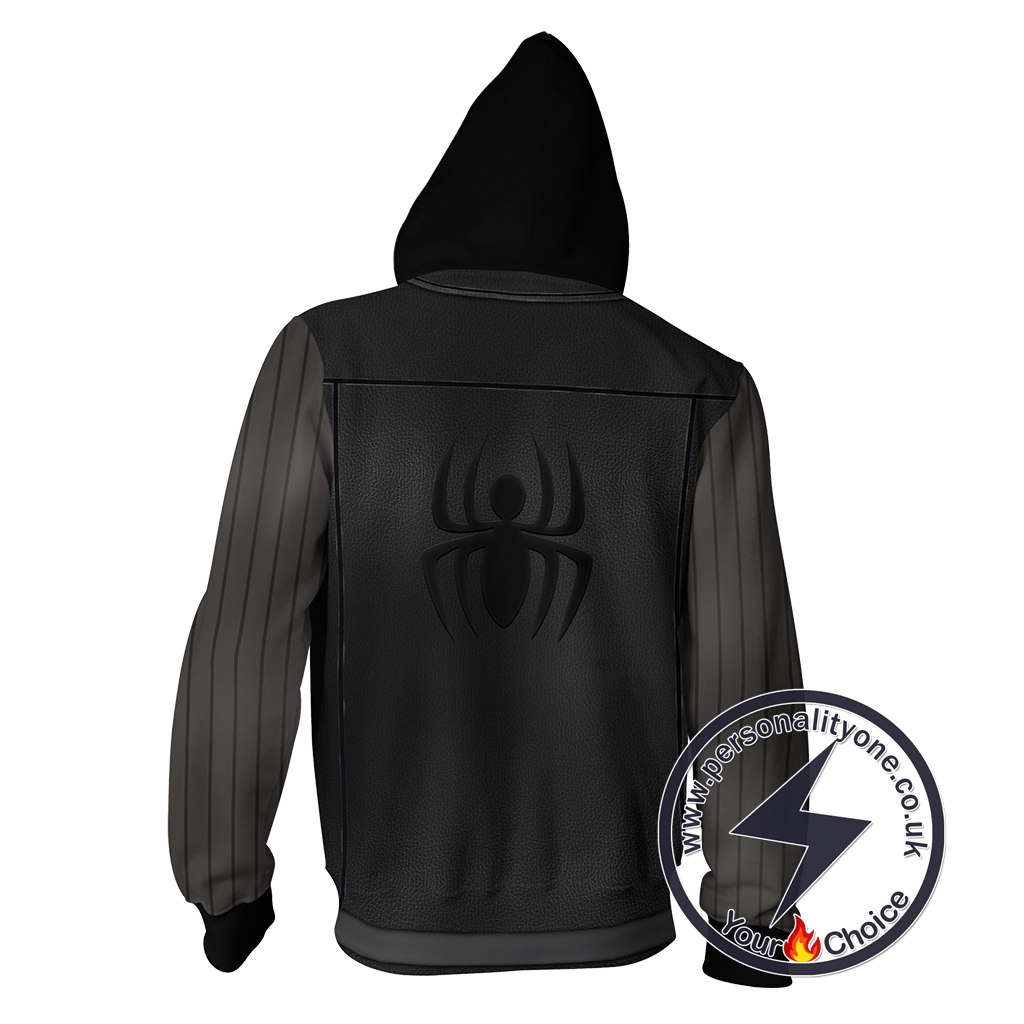 Spider-Man Noir Cosplay Zip Up Hoodie Jacket