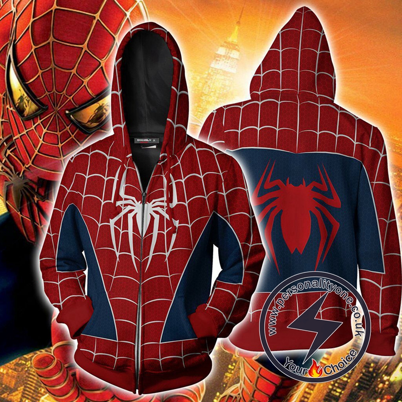 Spider-man PS4 Suit (Tobey Maguire - Sam Raimi 2002 Movie) Cosplay Zip Up Hoodie Jacket