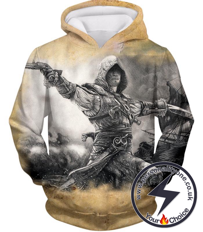 Awesome Assassin Edward James Kenway Cool Animation Hoodie