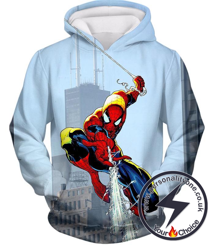 Awesome Web Slinging Hero Spiderman Animated Action Hoodie