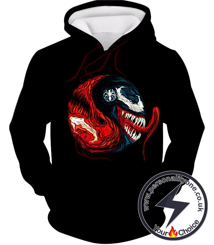 Carnage X Venom Crazy Fan Art Black Hoodie