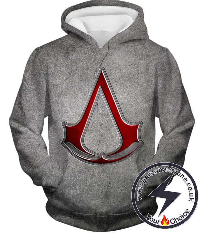 Cool Assassin's Creed Symbol Awesome Promo Grey Hoodie