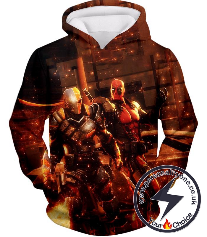 Cool Deadpool and Deathstroke Super Fan Art Hoodie