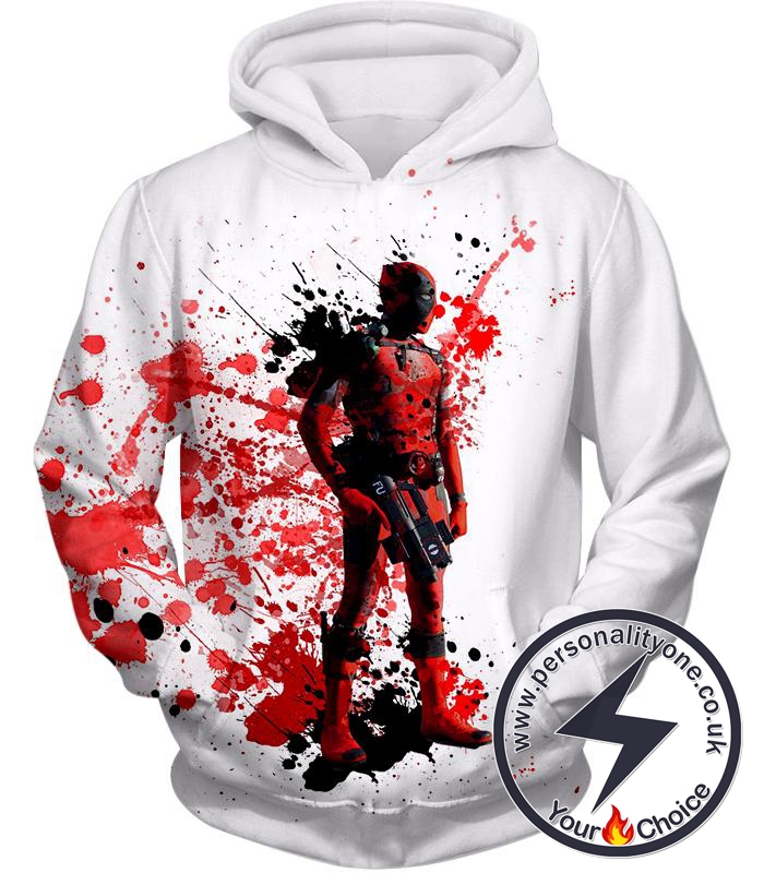 Deadly Mercenary Deadpool Awesome White Hoodie