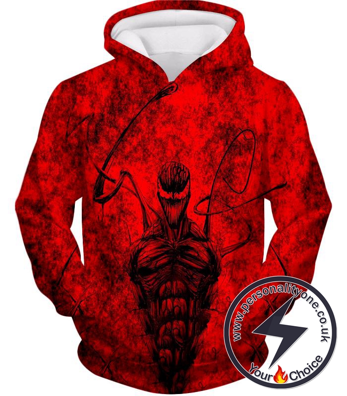 Deadly Spiderman Villain Carnage Blood Red Hoodie