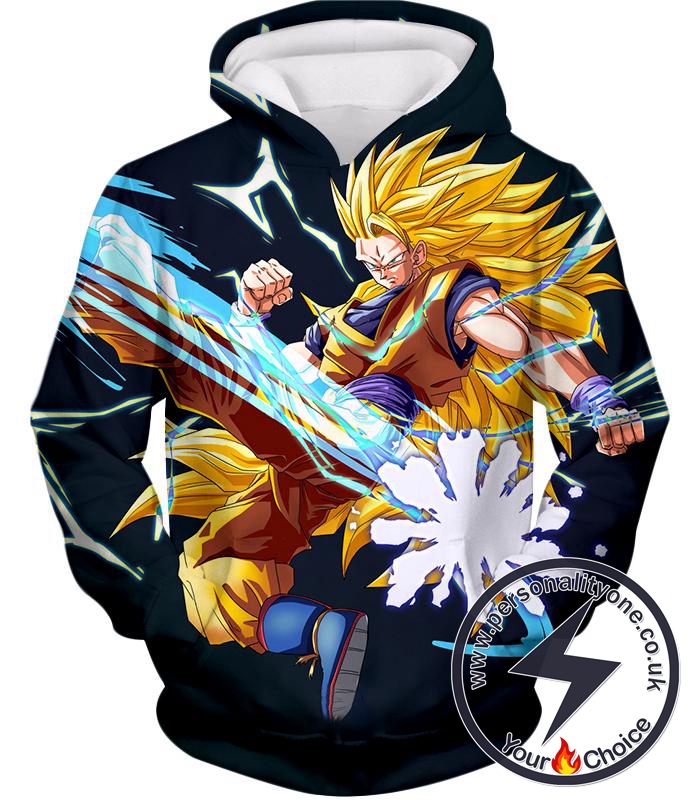 Dragon Ball Super Amazing Warrior Goku Super Saiyan 3 Cool Action Black Hoodie