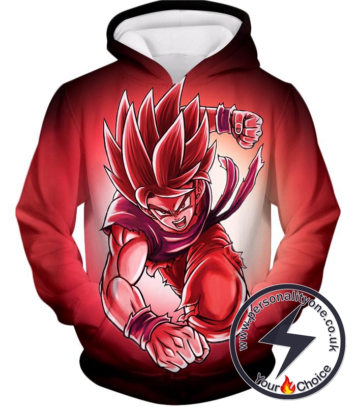 Dragon Ball Super Amazing Warrior Goku Super Saiyan God Action Red Hoodie