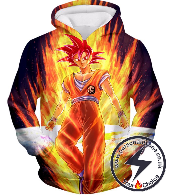 Dragon Ball Super Awesome Anime Art Goku Super Saiyan God Cool Graphic Promo Hoodie