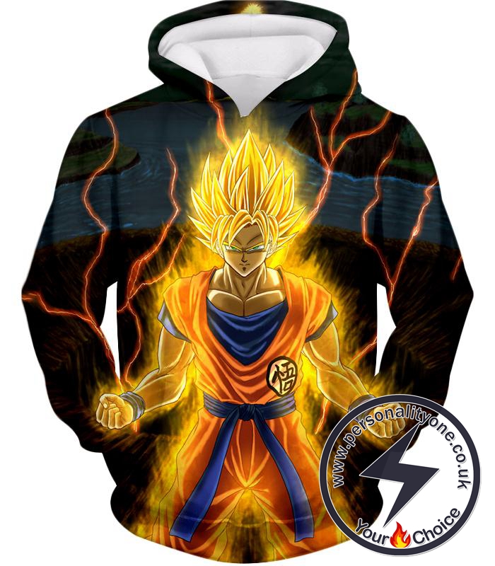 Dragon Ball Super Awesome Super Saiyan 2 Goku Cool Anime Promo Graphic Hoodie