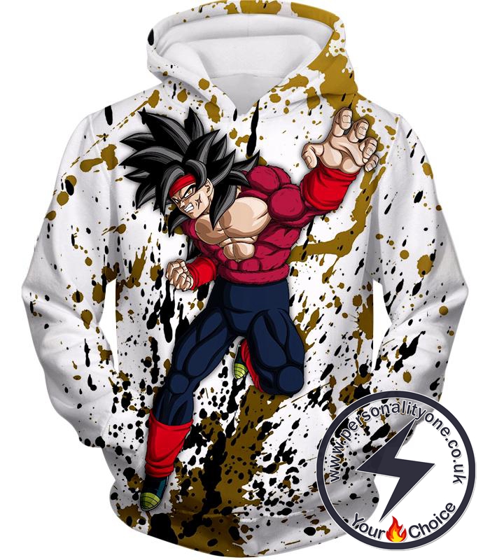 Dragon Ball Super Bardock Super Saiyan 4 Ultimate Promo Action White Hoodie