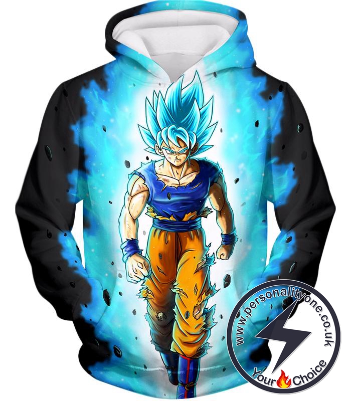 Dragon Ball Super Cool Goku Super Saiyan Blue Awesome Anime Promo Black Hoodie