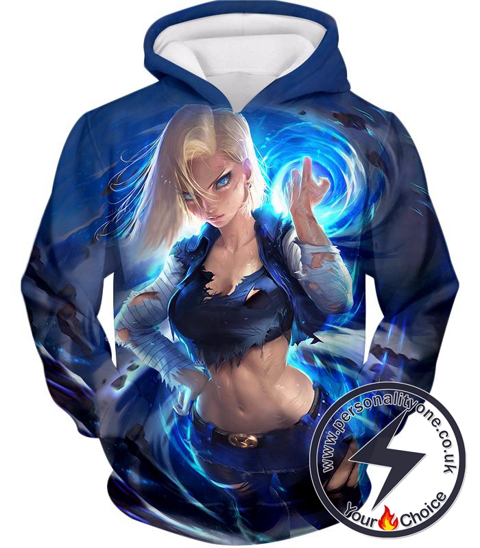 Dragon Ball Super Deadly Mecha Warrior Android 18 Amazing Graphic Hoodie