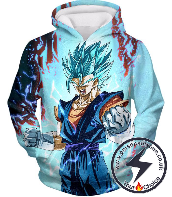 Dragon Ball Super Fusion Technique Warrior Vegito Super Saiyan Blue Awesome Graphic Hoodie