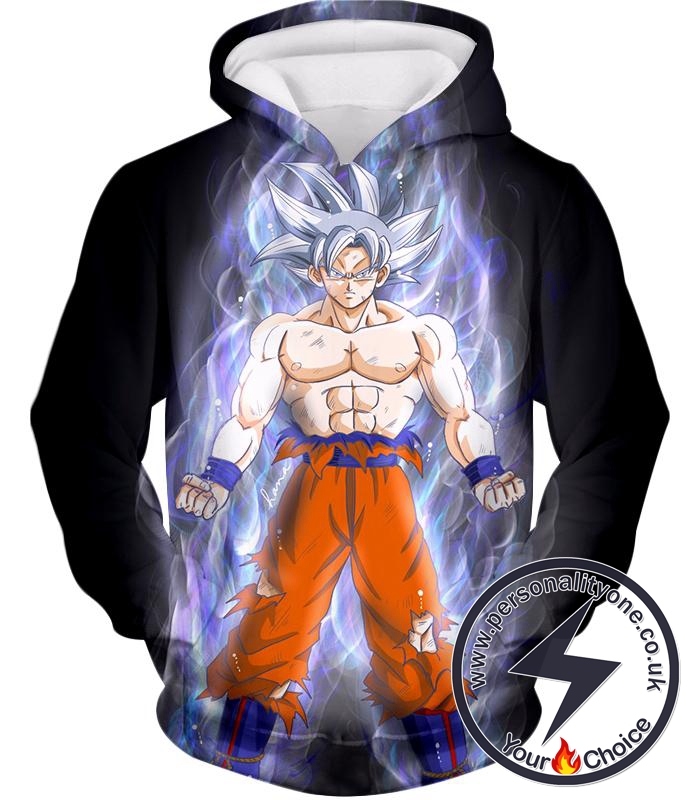 Dragon Ball Super Incredible Form Goku Super Saiyan White Cool Promo Black Hoodie