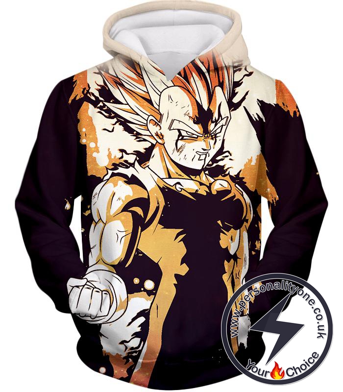 Dragon Ball Super Powerful Majin Vegeta Boosted Super Saiyan 2 Form Cool Anime Hoodie