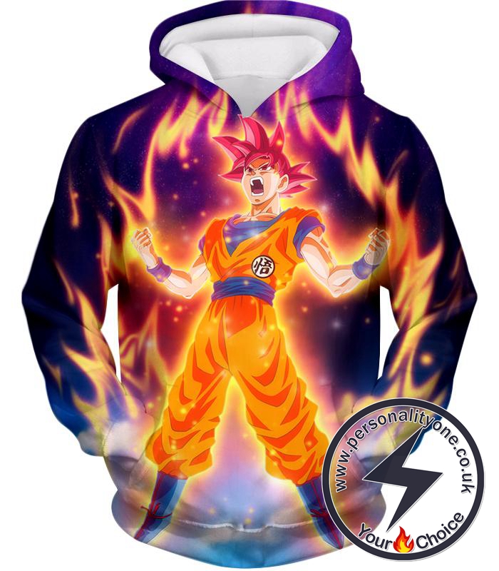 Dragon Ball Super Reaching God Level Super Saiyan God Goku Cool Action Promo Hoodie