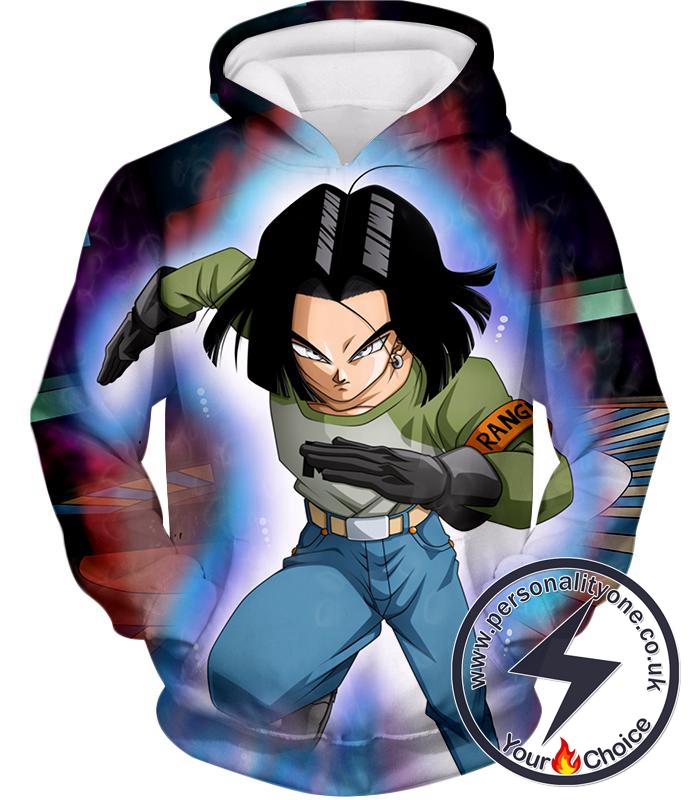 Dragon Ball Super Ultimate Fighter Android 17 Cool Action Hoodie