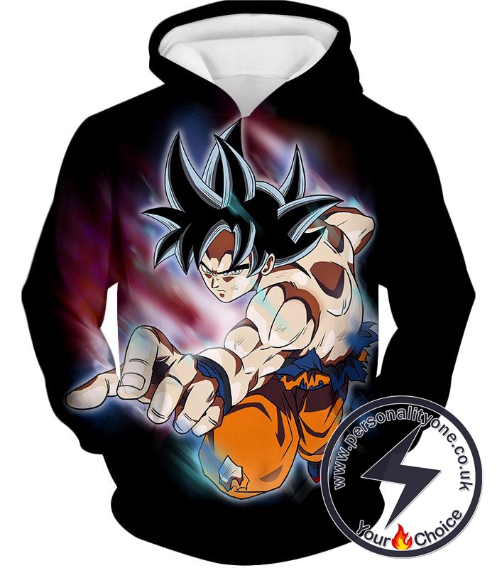 Dragon Ball Super Ultimate Form Goku Ultra Instinct Cool Action Black Hoodie