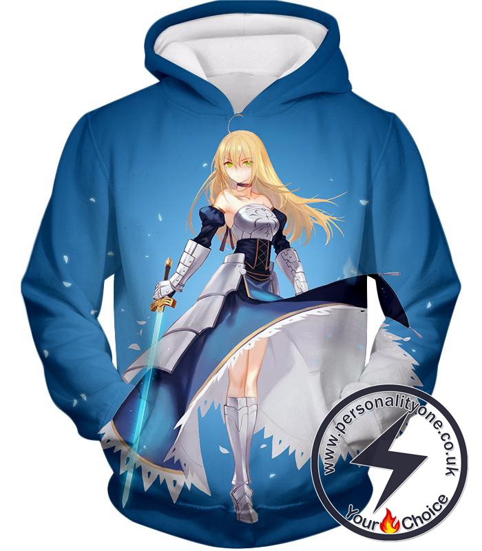 Fate Stay Night Legendary Warrior Arturia Pendragon aka King Arthur Hoodie