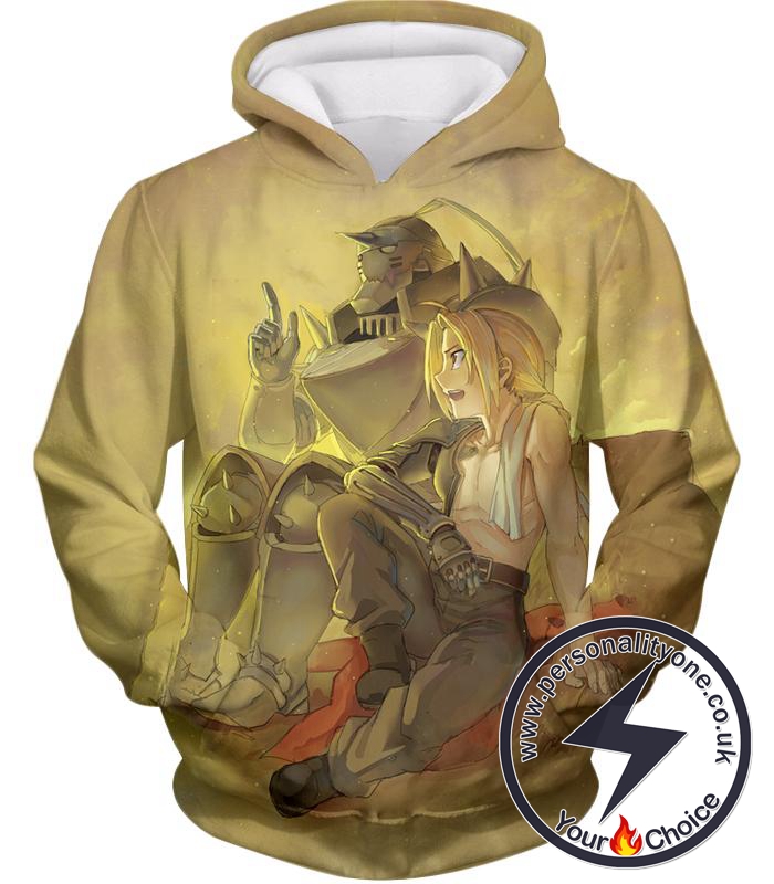 Fullmetal Alchemist Bonded with Friendship and Brotherhood Edward x Alphonse Cool Anime Hoodie